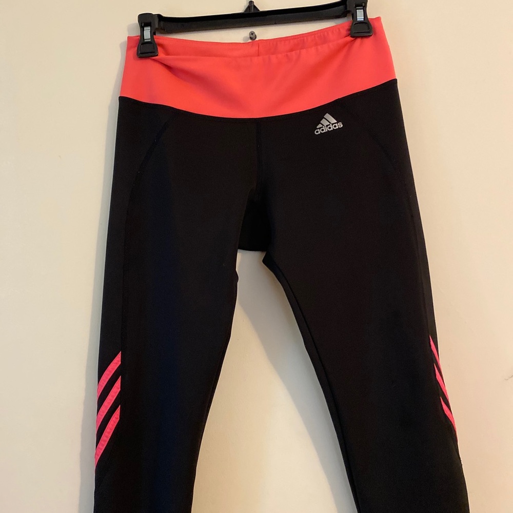 Adidas capris  tights size L orange black color - Picture 6 of 6